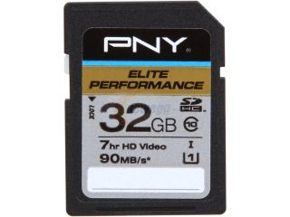 PNY Elite Performance 32GB Secure Digital High Capacity (SDHC) Flash Card Model P SDH32U1H GE