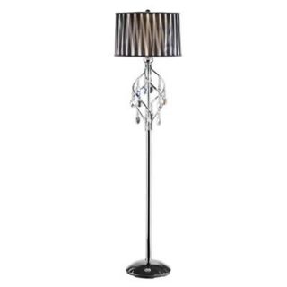 OK 63 in Polished Chrome Indoor Floor Lamp with Fabric Shade