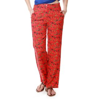 Global Desi Womens Red Boho Printed Pants (India)