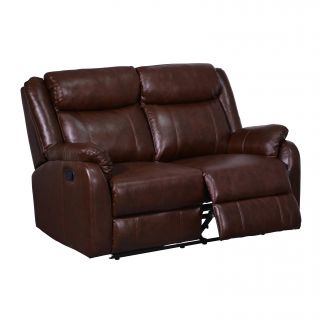 Double Reclining Brown Bonded Leather Loveseat   Shopping