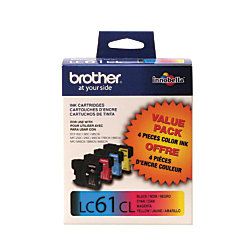 Brother LC61 BlackColor Ink Cartridges Pack Of 4