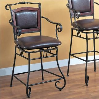 Coaster 24" Metal Counter  Stool with Wood in Black and Brown   100160