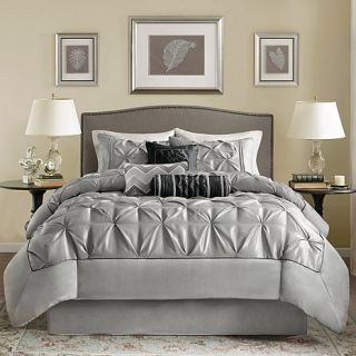 Madison Park Gray Laurel Comforter Set   10070325