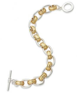 Lauren Ralph Lauren Two Tone Cable Link Toggle Bracelet   Jewelry