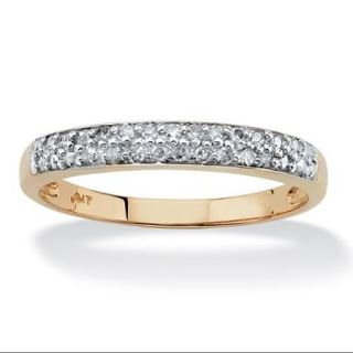 Diamond Accent 10k Yellow Gold Double Row Ring   Size 6