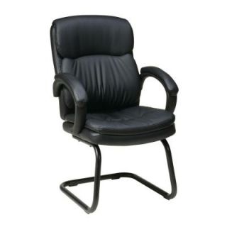 Office Star Work Smart Eco Leather Visitors Chair in Black EC9235 EC3