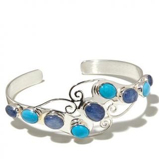 Jay King Turquoise and Kyanite Sterling Silver Scroll Cuff Bracelet   7815950