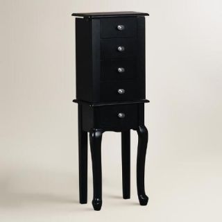 Black Wood Villette Jewelry Armoire