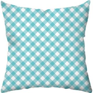 Checkerboard Lifestyle Gingham Sky Blue Throw Pillow, Blue