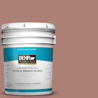 BEHR Premium Plus 5 gal. #S170 5 Smoke Bush Rose Satin Enamel Interior Paint 740005