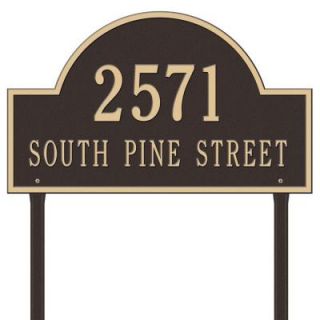 Whitehall Products Arch Marker Estate Lawn 2 Line Address Plaque   Bronze/Gold 1102OG