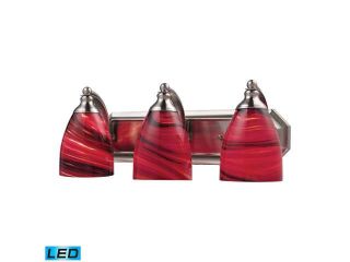 Elk Lighting 3 Light Vanity in Satin Nickel and Autumn Glass   570 3N A LED