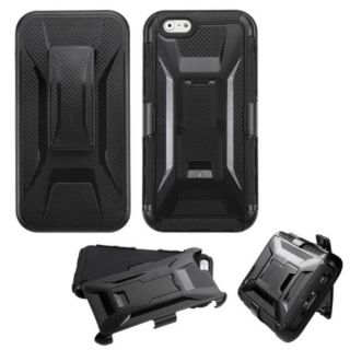 Insten Black Hard PC/ Soft Silicone Dual Layer Hybrid Phone Case Cover