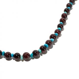 Jay King Garnet and Turquoise Bead Sterling Silver Necklace, Bracelet and Earri   7576571