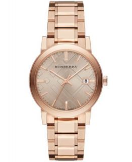Burberry Womens Swiss The City Rose Gold Ion Plated Stainless Steel