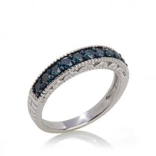 1ct Blue Diamond Sterling Silver Band Ring   7876901