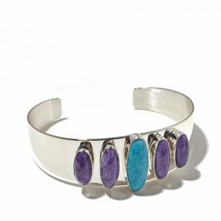 Jay King Turquoise and Purple Charoite Sterling Silver Cuff Bracelet   7957855
