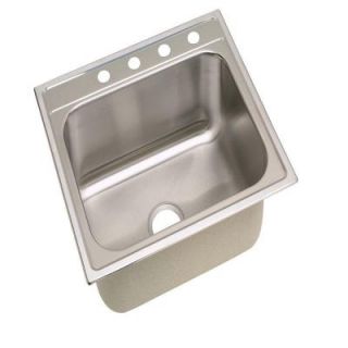 Elkay Signature Top Mount Stainless Steel 25 in. 4 Hole Single Bowl Kitchen Sink SLPF2522104
