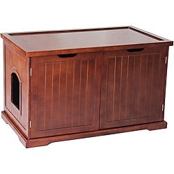 Merry Products Walnut Kitty Condo Bench / Litter Box Enclosure