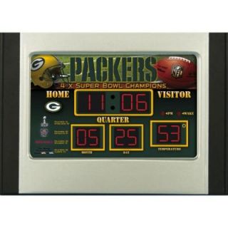 Green Bay Packers 6.5 in. x 9 in. Scoreboard Alarm Clock with Temperature 0128802