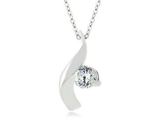 SWM J1073 CZ Twist Pendant Necklace