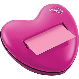 Post it Pop up Notes Dispenser for 3 x 3 Notes, Pink, Heart Shape
