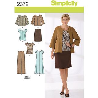 Simplicity Pattern Misses' Sportswear, Jacket Dress or Top Skirt and Pants, (20W 28W)