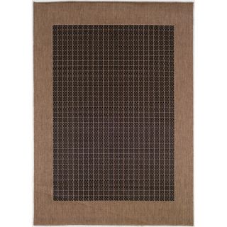Recife Checkered Field/ Black Cocoa Rug (39 x 55)  