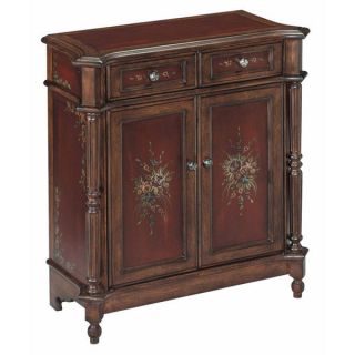 Chamberlin Small Antique Burgundy and Walnut Accent Cabinet