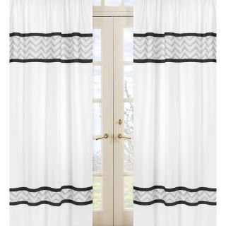 Black/ Grey Zig Zag 84 inch Curtain Panels (Set of 2)
