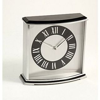 Bey Berk Palm Springs  Stainless Steel and Black Lacquered Wood Clock