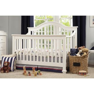 DaVinci Clover 4 in 1 Convertible Crib with Toddler Bed Conversion Kit   White Finish    DaVinci