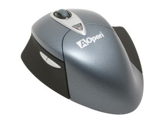 AOpen X 1000 Wireless Gray 6 Buttons Tilt Wheel RF Wireless Laser 1600 dpi Mouse
