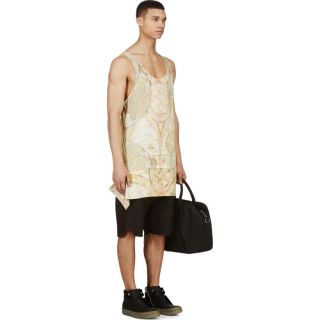 KTZ Yellow Vintage Map Print Apron Tank Top