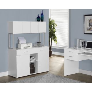 White Hollow core 48 inches Office Storage Credenza  