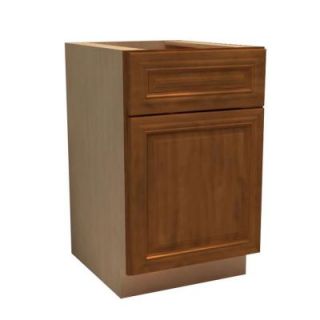 Home Decorators Collection 21x34.5x24 in. Clevedon Assembled Base Cabinet with 1 Door and 1 Drawer Left Hand in Toffee Glaze B21L CTG