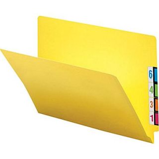 Smead Colored End Tab File Folder, Shelf Master Reinforced Straight Cut Tab, Letter Size, Yellow, 100/Box (25910)