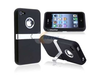 Insten Black Chrome with Stand Case Cover For iPhone 4 4G 4GS Verizon ATT+ Stylus Pen