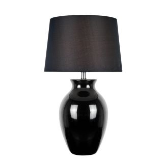 Lite Source Maya 26.75 in Black Indoor Table Lamp with Fabric Shade