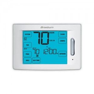 Braeburn 6300 Thermostat, Deluxe Series Universal Touchscreen Programmable, Up to 3 Heat/2 Cool Conventional & 4 Heat/2 Cool Heat Pump