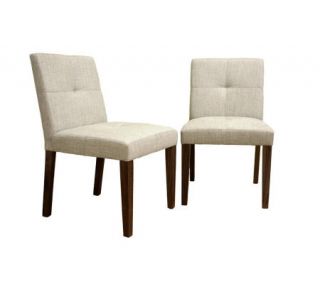 Glen Set of 2 Cream Fabric Dining Chairs —