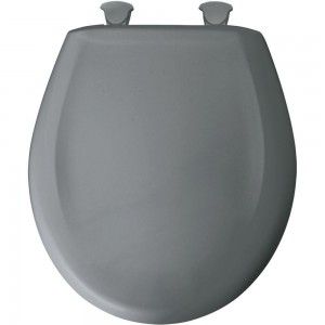 Bemis 200SLOWT 302 Toilet Seat, Slow Close Round Closed Front Plastic w/Easy 2 Clean Hinges   Classic Gray