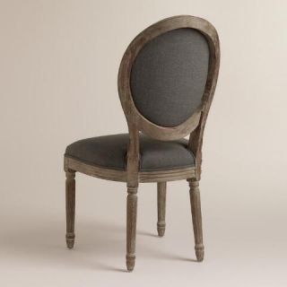 Charcoal Linen Paige Round Back Dining Chairs, Set of 2