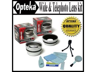 Opteka 0.45x Wide Angle & 2.2x Telephoto HD2 Pro Lens Set for Olympus SP 590 UZ Digital Camera