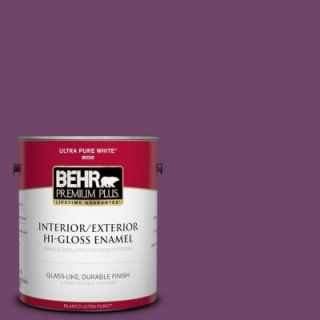 BEHR Premium Plus 1 gal. #S G 680 Raspberry Mousse Hi Gloss Enamel Interior/Exterior Paint 830001