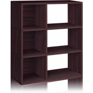 Way Basics Eco 3 Shelf Sutton Bookcase and Cubby Storage, Espresso