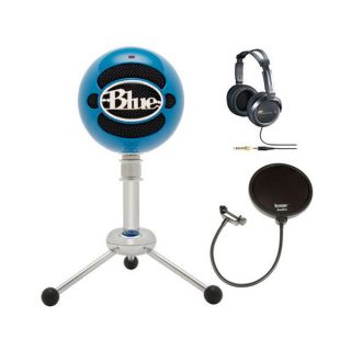 Blue Microphones Snowball USB Microphone (Electric Blue) + JVC Full
