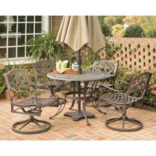 Home Styles Biscayne 5 Piece 48" Round Dining Set with Swivel Chairs, Multiple Finishes