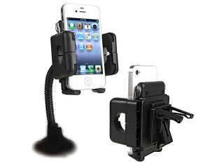 Insten Black Swivel Windshield Phone Holder compatible with the New Apple® iPhone® 5