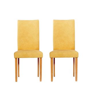 Warehouse of Tiffany Shino Mustard Faux Leather Chairs (Set of 4